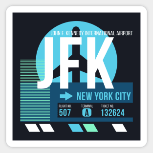 New York City (JFK) Airport Code Baggage Tag F Sticker